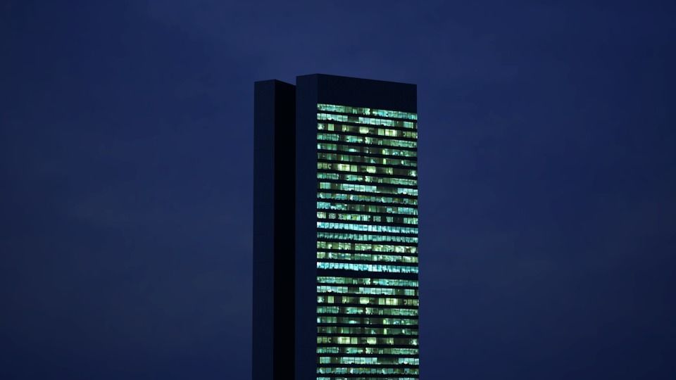 Low poly city with tall buildings Low-poly 3D model_91