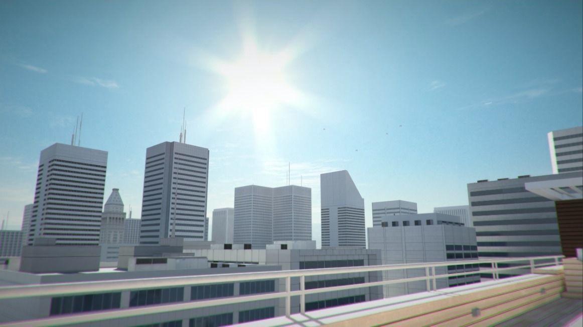 Low poly city with tall buildings Low-poly 3D model_30