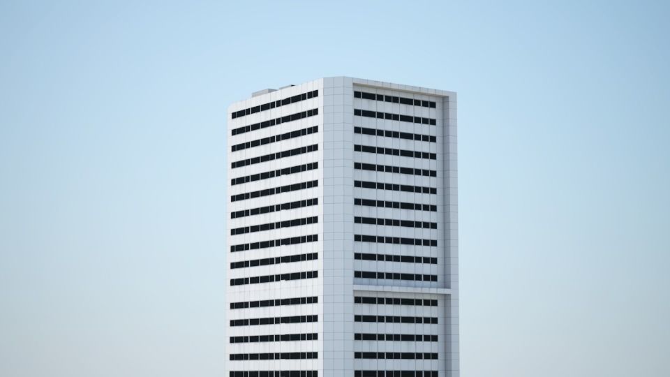 Low poly city with tall buildings Low-poly 3D model_93