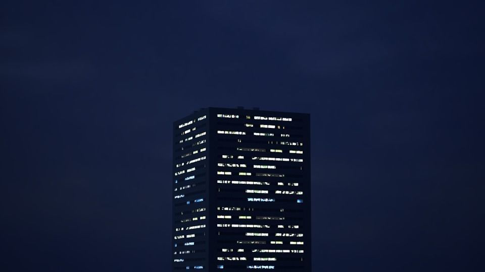 Low poly city with tall buildings Low-poly 3D model_130