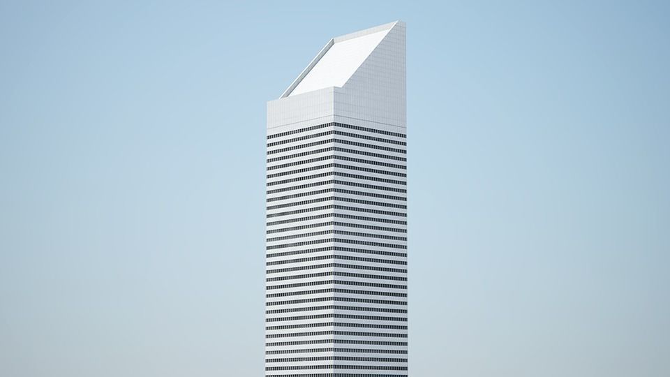 Low poly city with tall buildings Low-poly 3D model_60