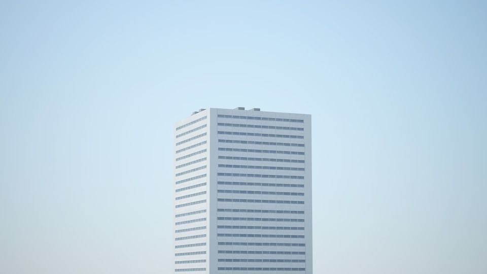 Low poly city with tall buildings Low-poly 3D model_129