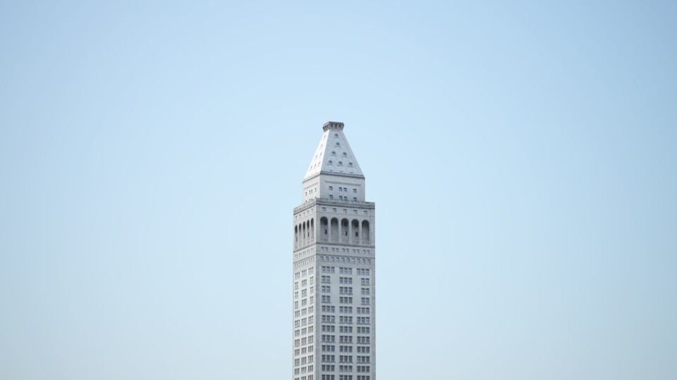 Low poly city with tall buildings Low-poly 3D model_63