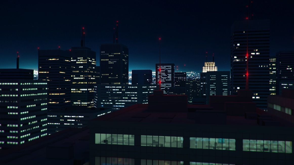 Low poly city with tall buildings Low-poly 3D model_34