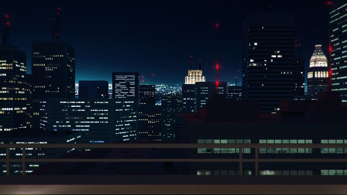 Low poly city with tall buildings Low-poly 3D model_8