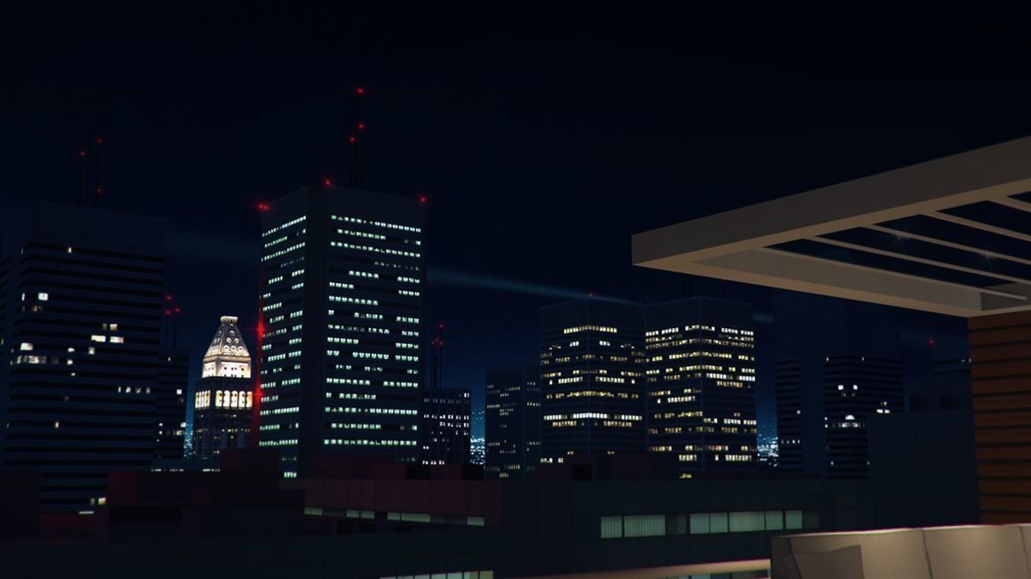 Low poly city with tall buildings Low-poly 3D model_38