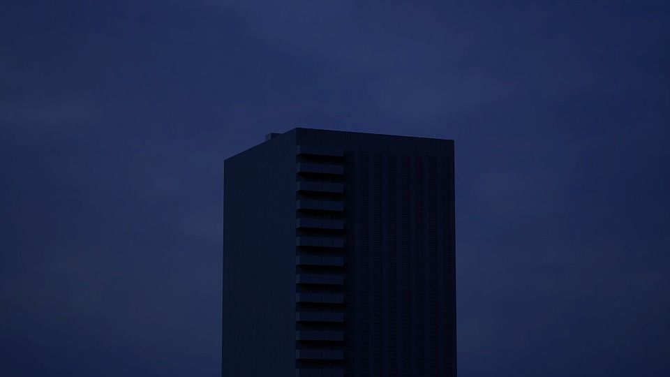 Low poly city with tall buildings Low-poly 3D model_133