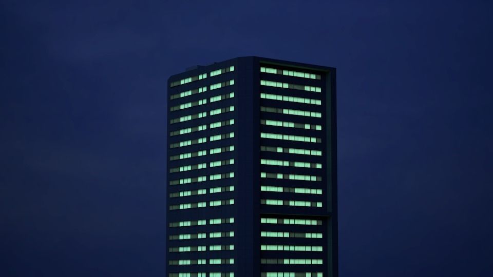 Low poly city with tall buildings Low-poly 3D model_94