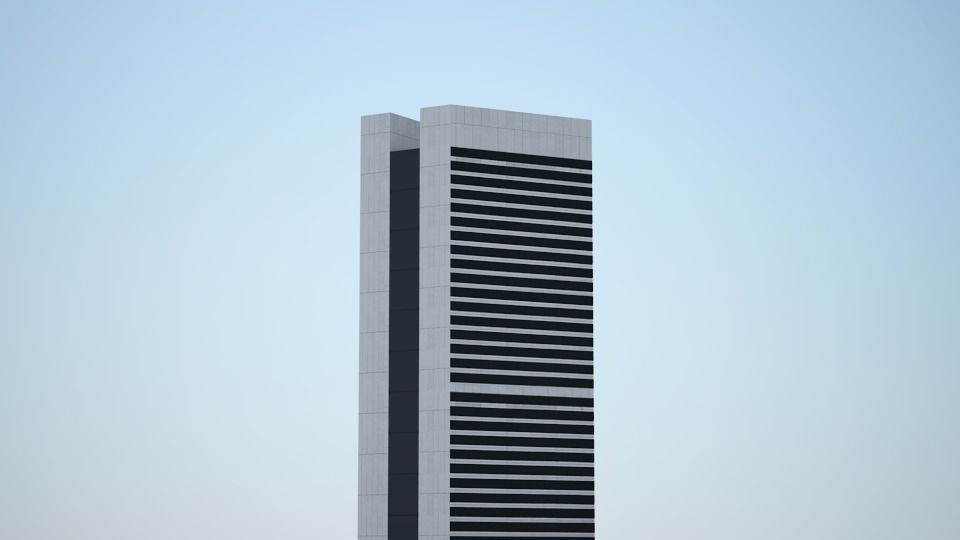 Low poly city with tall buildings Low-poly 3D model_90