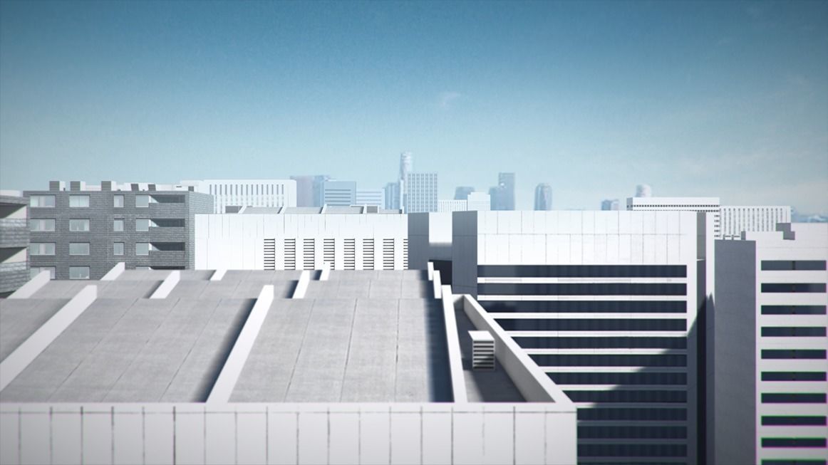 Low poly city with tall buildings Low-poly 3D model_35