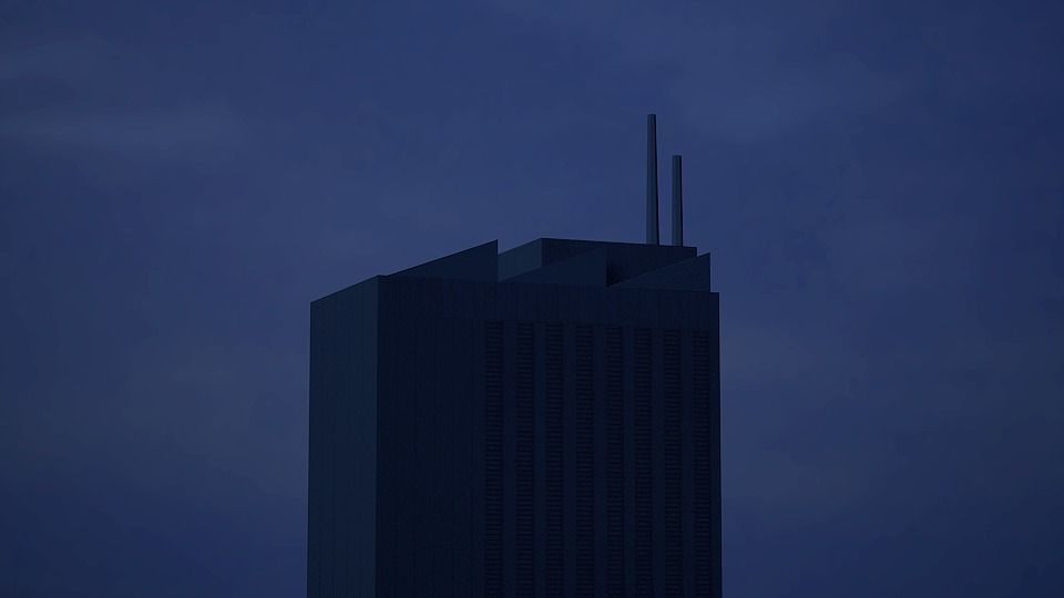 Low poly city with tall buildings Low-poly 3D model_118