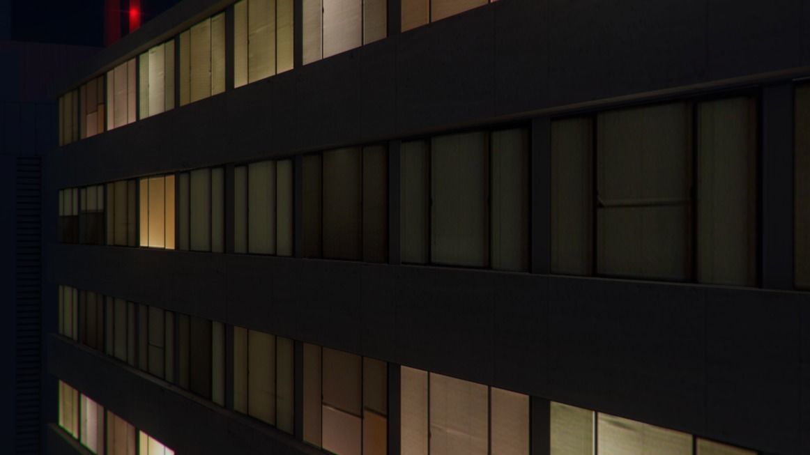 Low poly city with tall buildings Low-poly 3D model_29