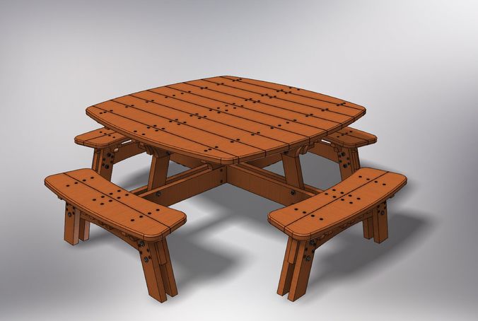 Garden table 3D model