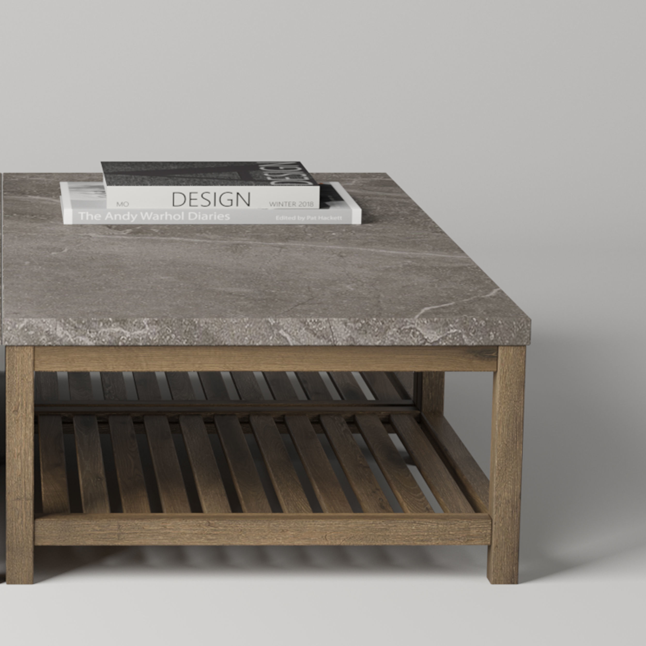 MARVEL STONE TOP RECTANGULAR COFFEE TABLE 3D model_5