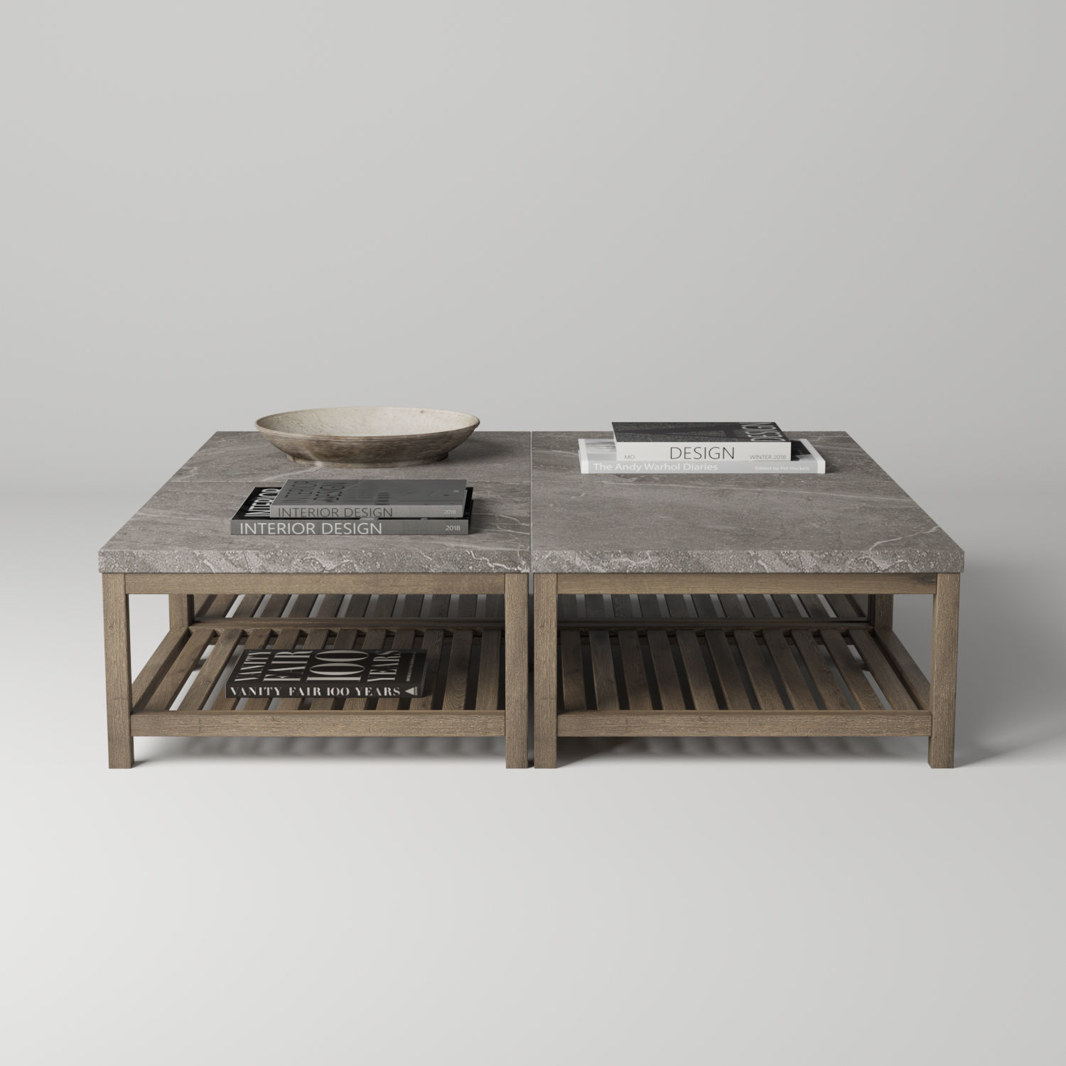 MARVEL STONE TOP RECTANGULAR COFFEE TABLE 3D model_1