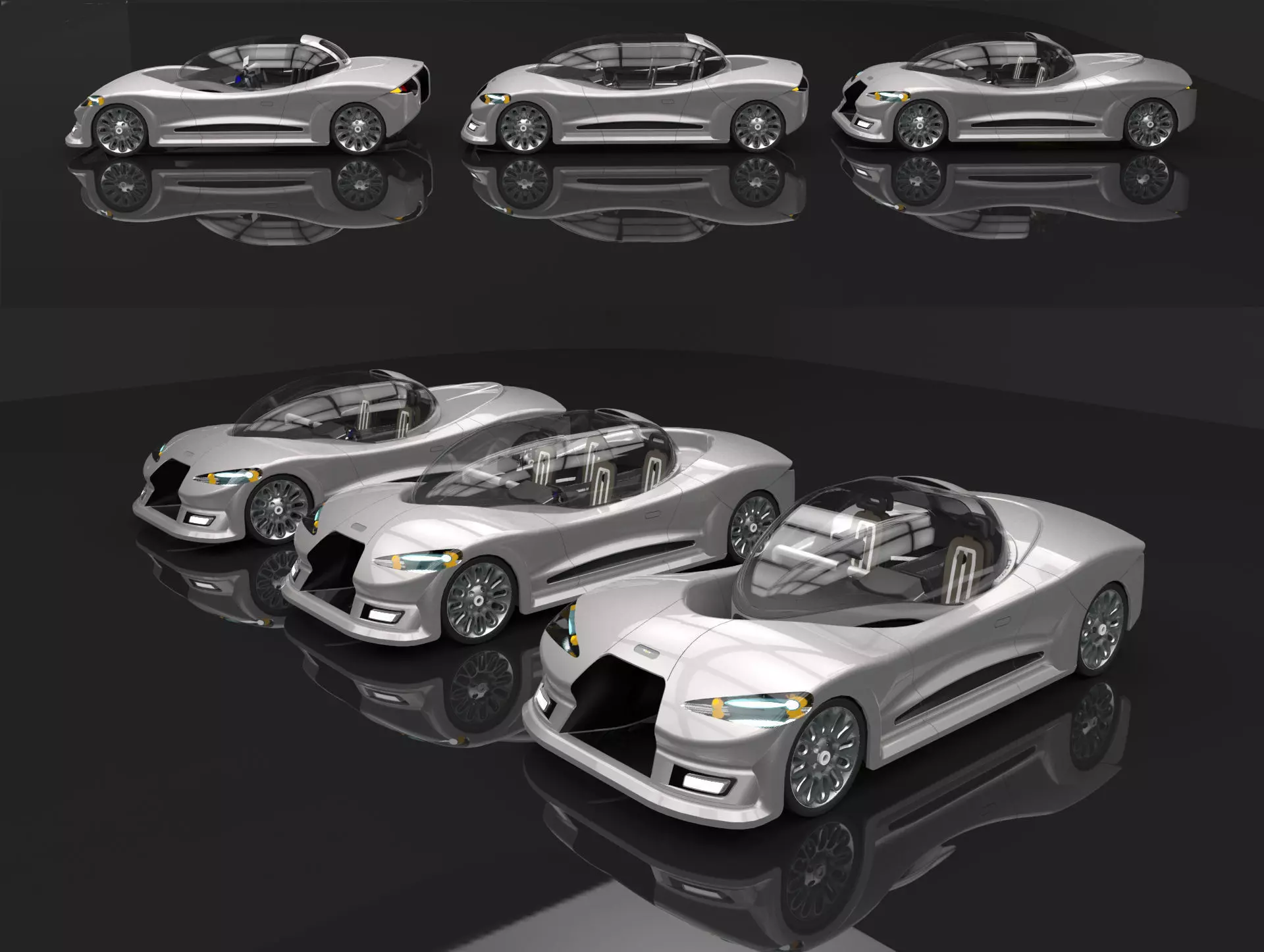 Eruca four futuristic cars 3D model_0