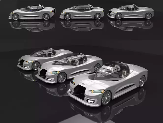 Eruca four futuristic cars 3D model Eruca four futuristic cars 3D model