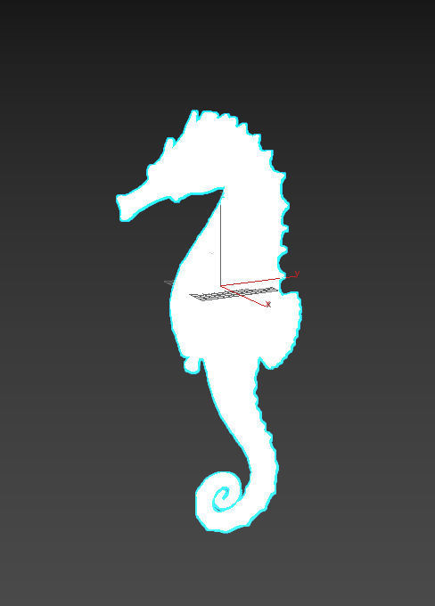 Sea horse 3D model_2