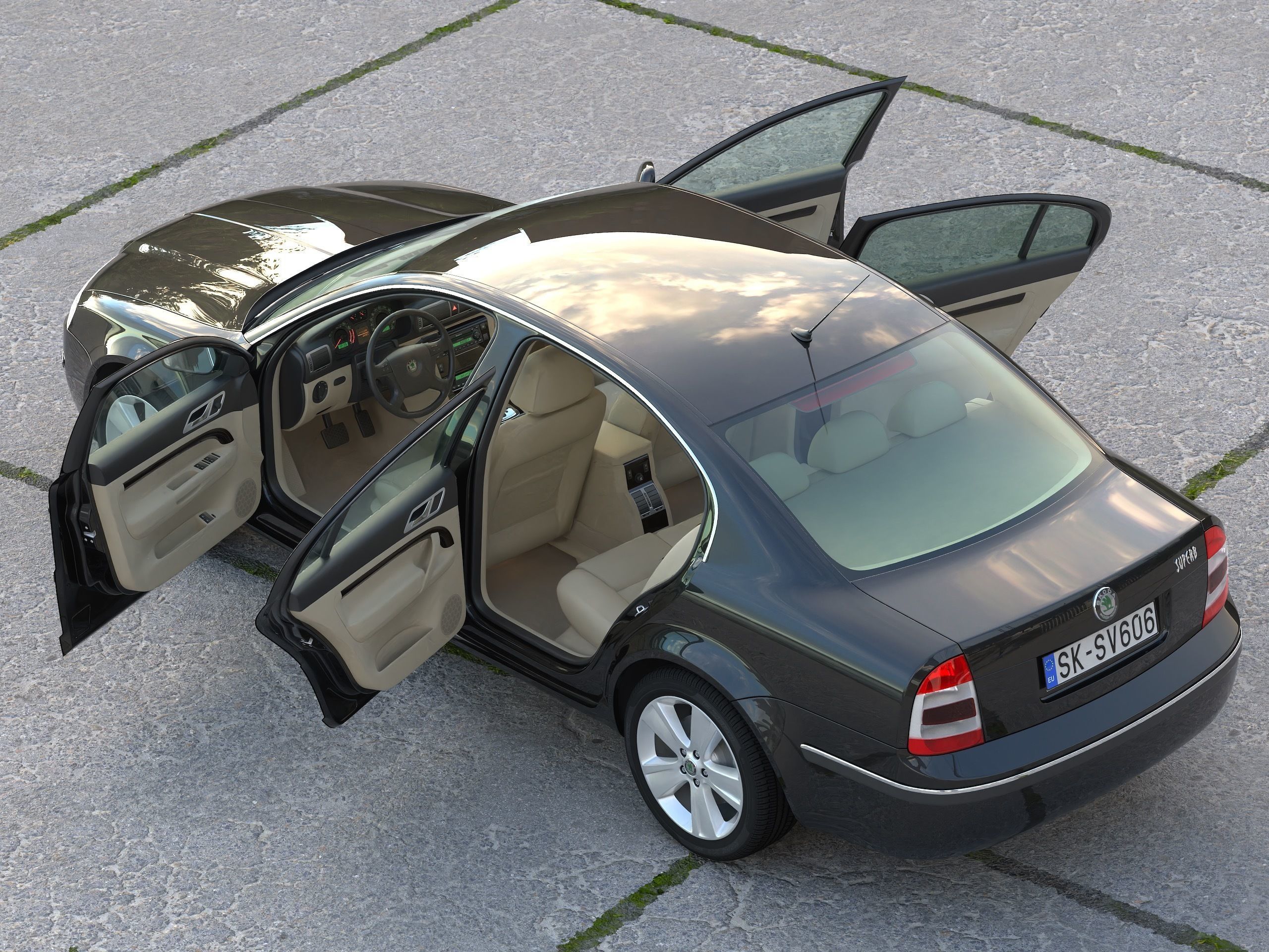 Skoda Superb 2006 3D model_6