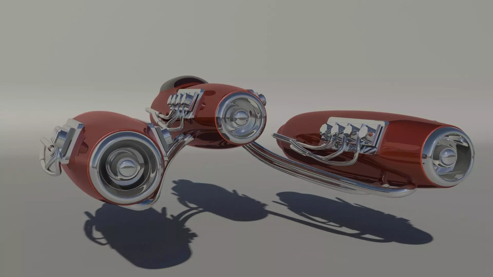 Star Wars inspired pod red Low-poly 3D model_0