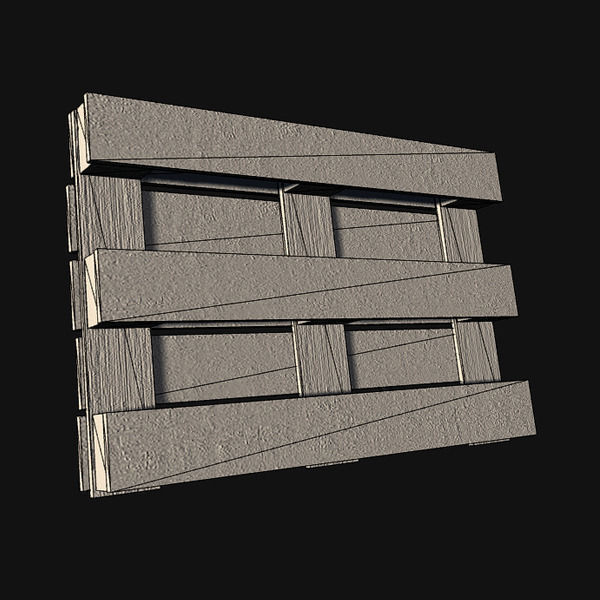 Prop WoodenPallet Low-poly 3D model_3