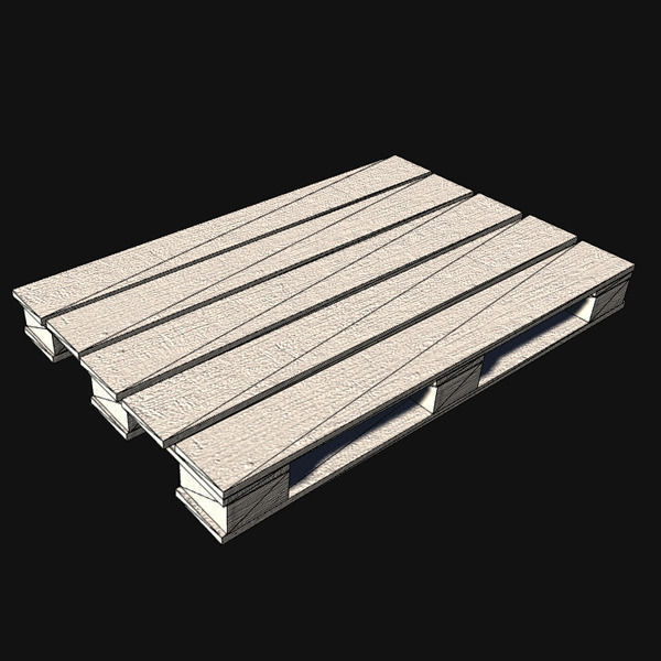 Prop WoodenPallet Low-poly 3D model_2