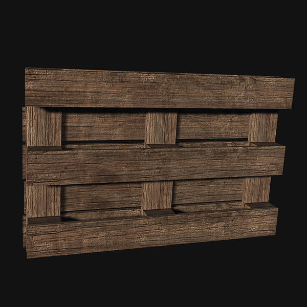 Prop WoodenPallet Low-poly 3D model_1