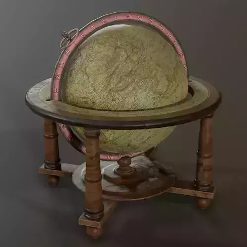 Antique world globe Low-poly 3D model