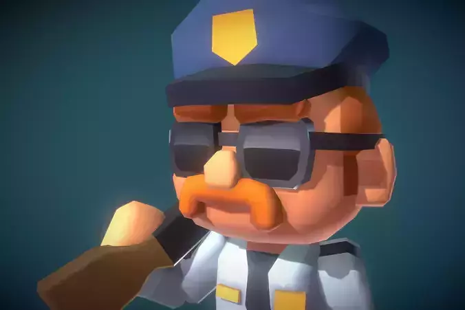Police Officer Redford - Proto Series Low-poly 3D model