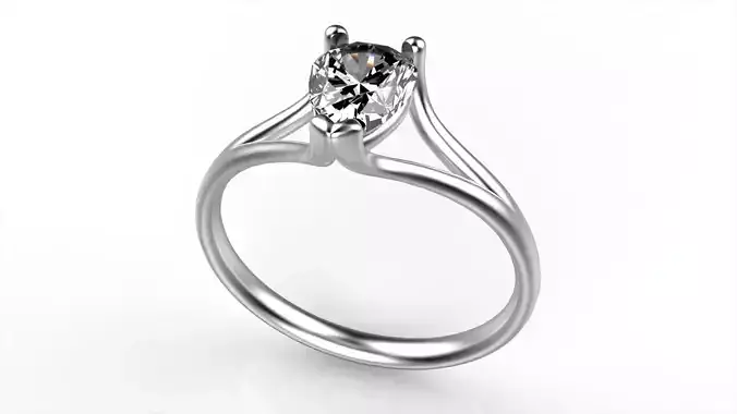 Diamond Halo Shoulder Set Ring All Size 3D print model
