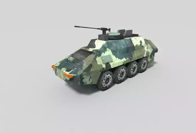 low poly military armored vehicle Low-poly 3D model