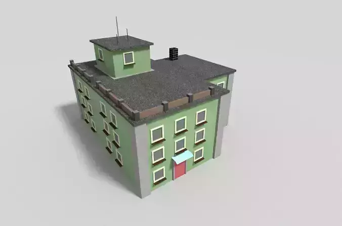 low poly building 2