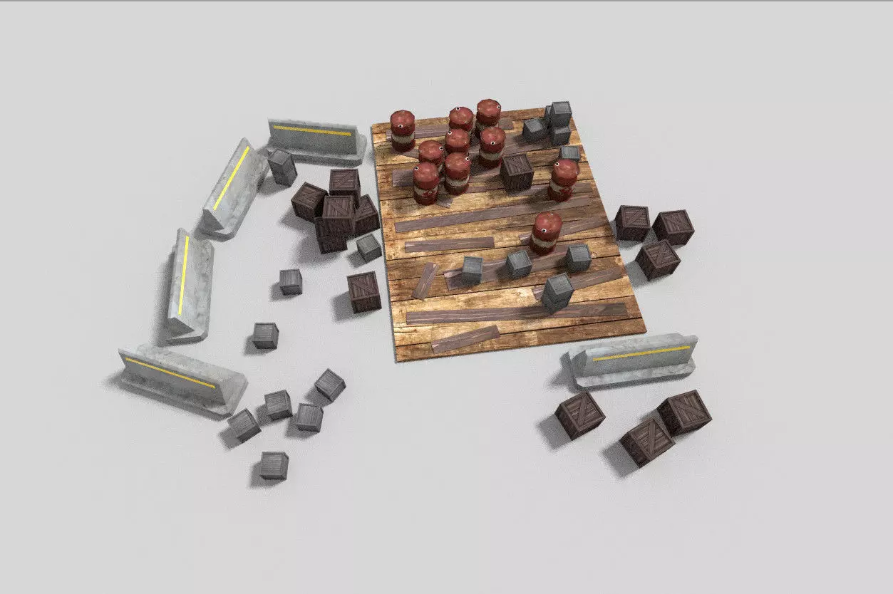 low poly military storage Low-poly 3D model