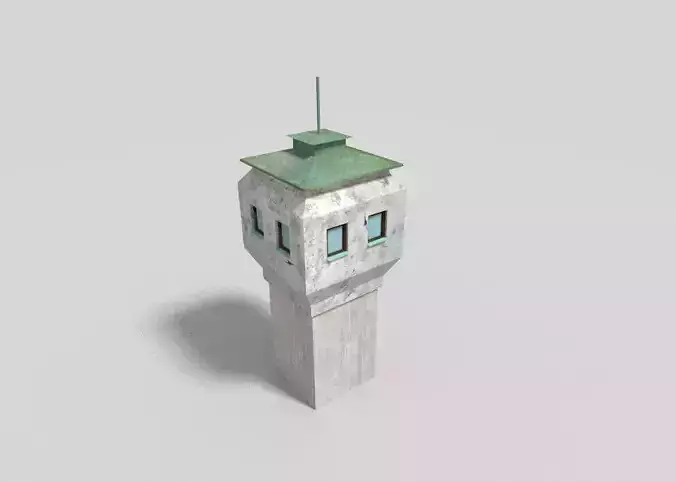 low poly military tower Low-poly 3D model