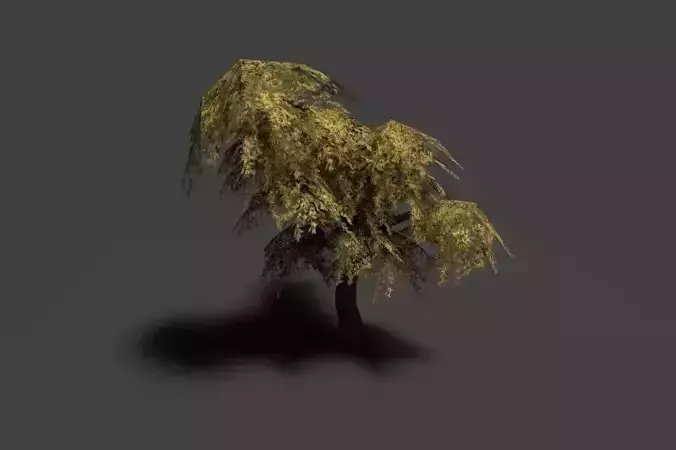 low poly leaf tree