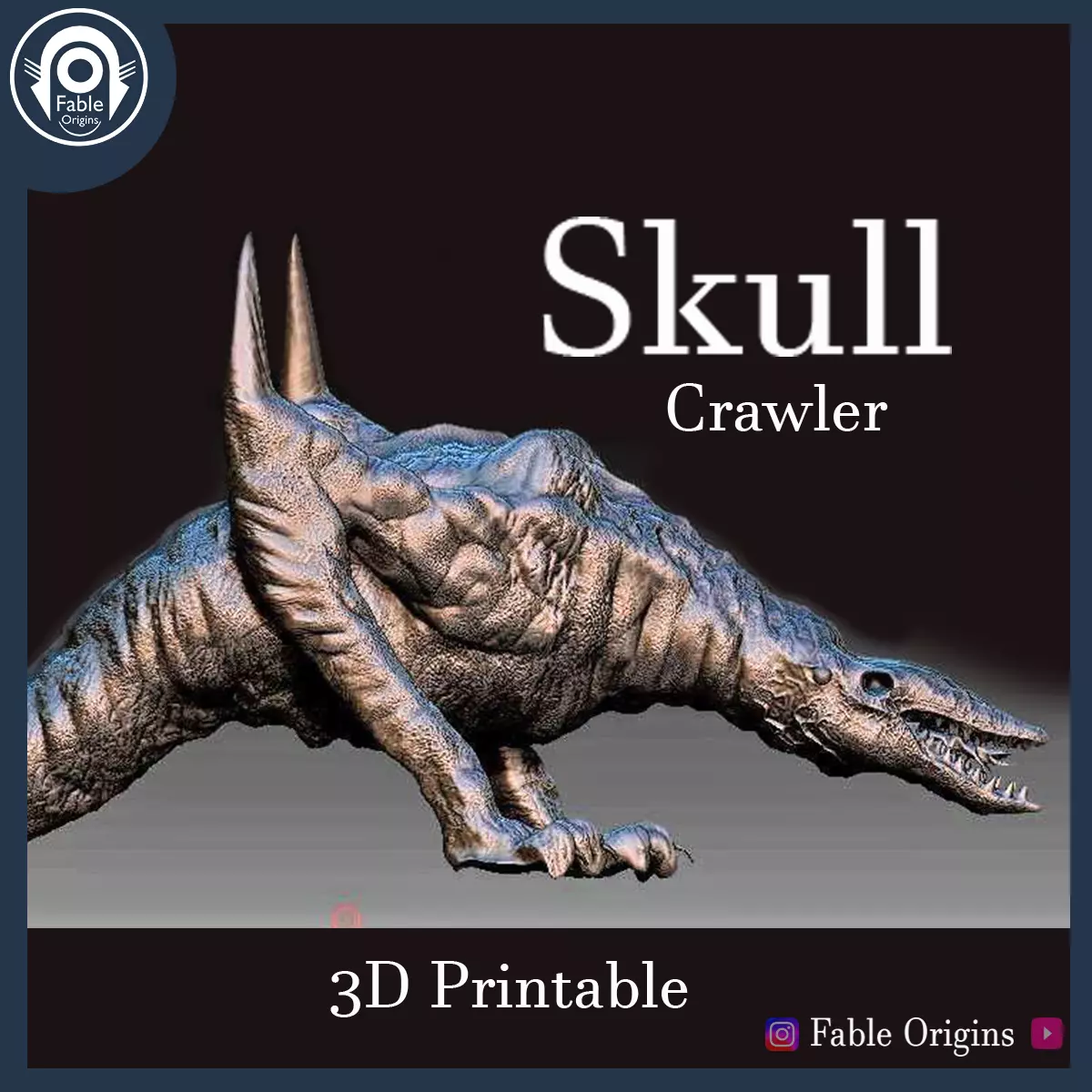 skull crawler 3D print model_0
