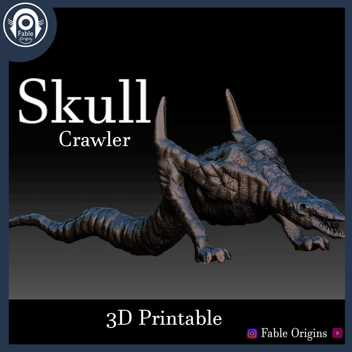 skull crawler 3D print model_7