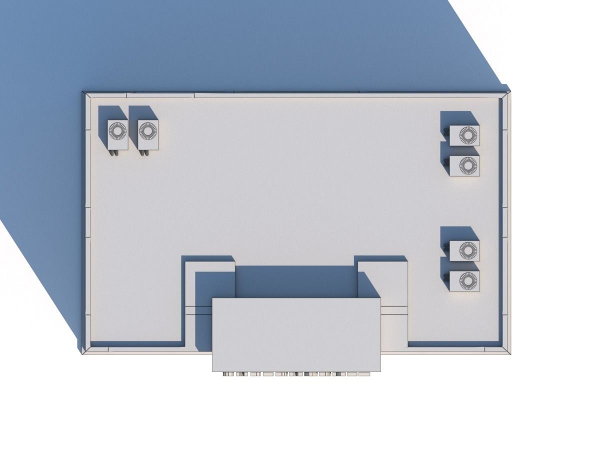 Cartoon Low Poly Supermarket Mall Building Low-poly 3D model_3