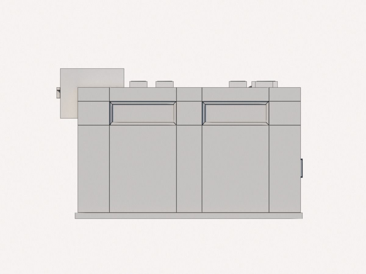 Cartoon Low Poly Supermarket Mall Building Low-poly 3D model_7