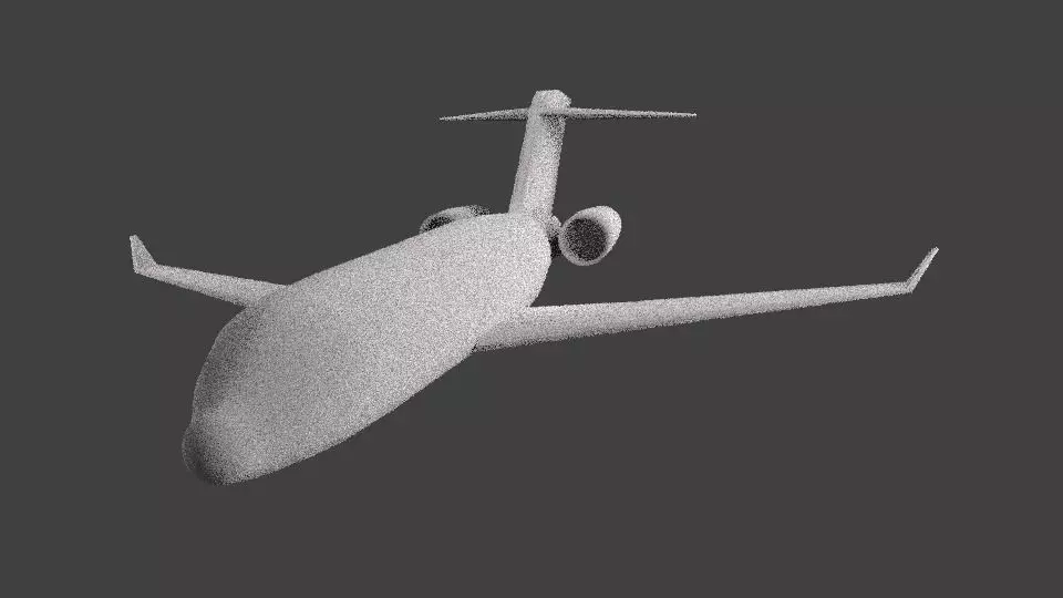 aircraft jet airplane flying in sky Low-poly 3D model_0
