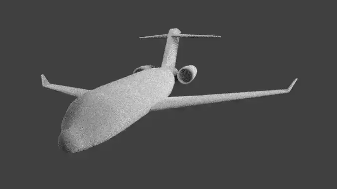 aircraft jet airplane flying in sky Low-poly 3D model