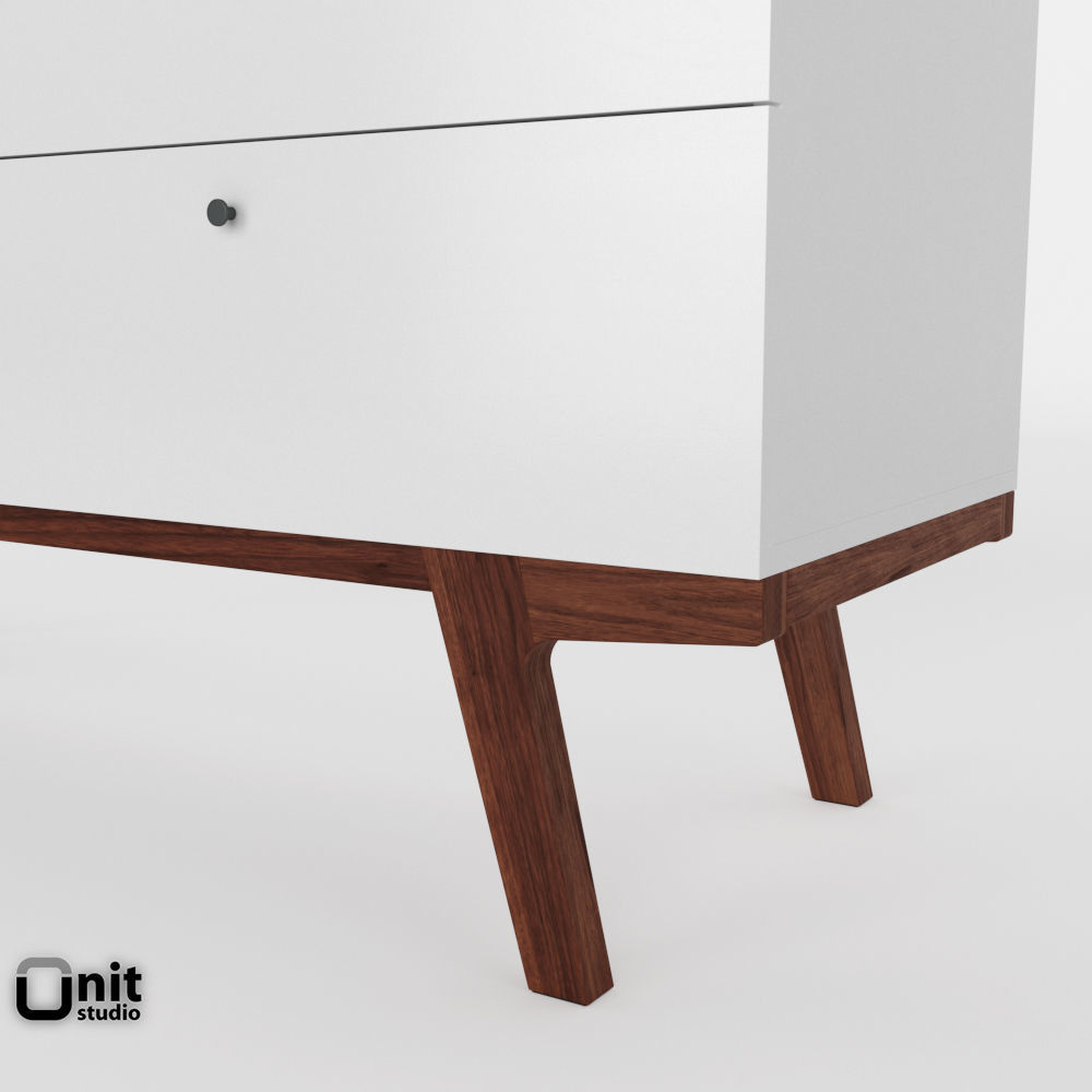 Modern 6-Drawer Dresser by West Elm 3D model_3