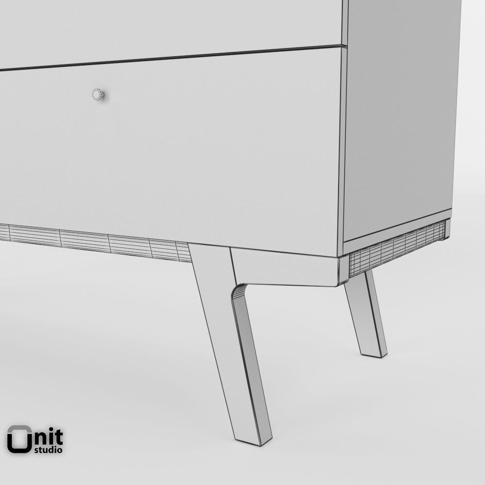 Modern 6-Drawer Dresser by West Elm 3D model_5