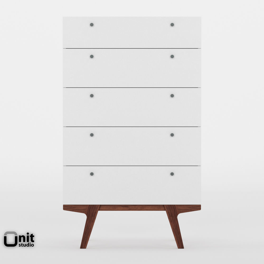 Modern 5-Drawer Dresser by West Elm 3D model_4