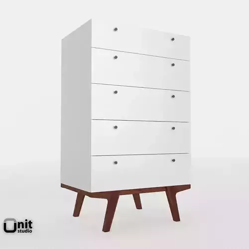 Modern 5-Drawer Dresser by West Elm 3D model