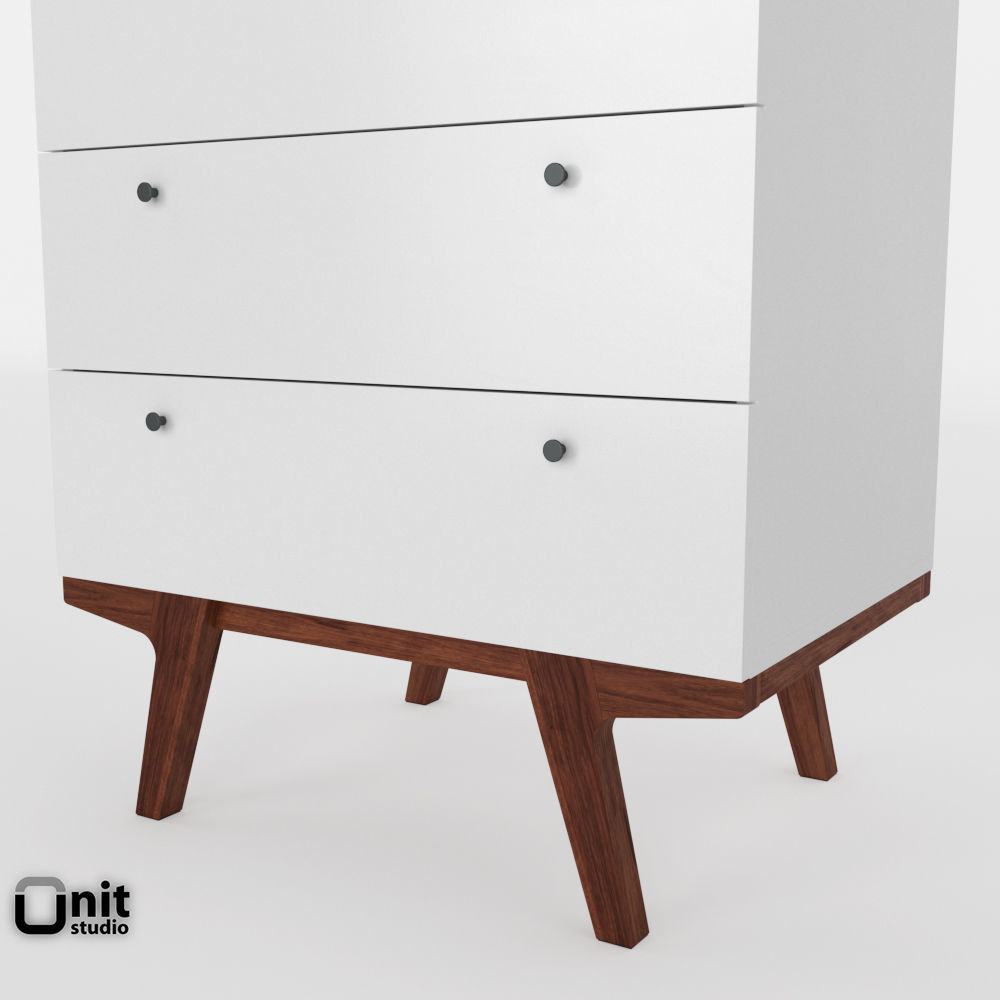 Modern 5-Drawer Dresser by West Elm 3D model_3