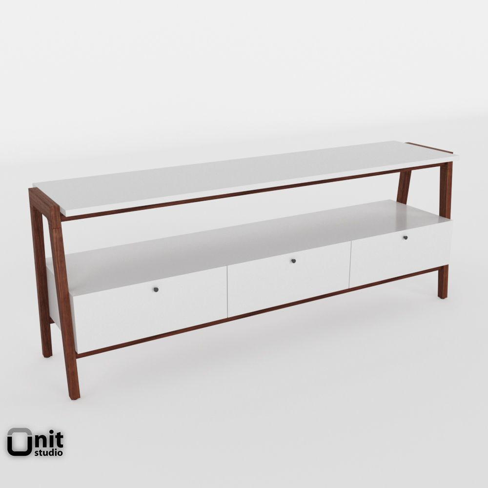 Modern Media Consolle 68 by West Elm 3D model_3