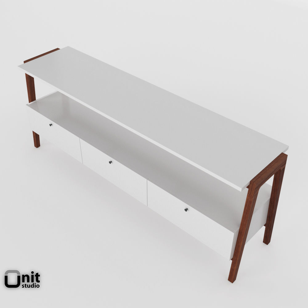 Modern Media Consolle 68 by West Elm 3D model_1