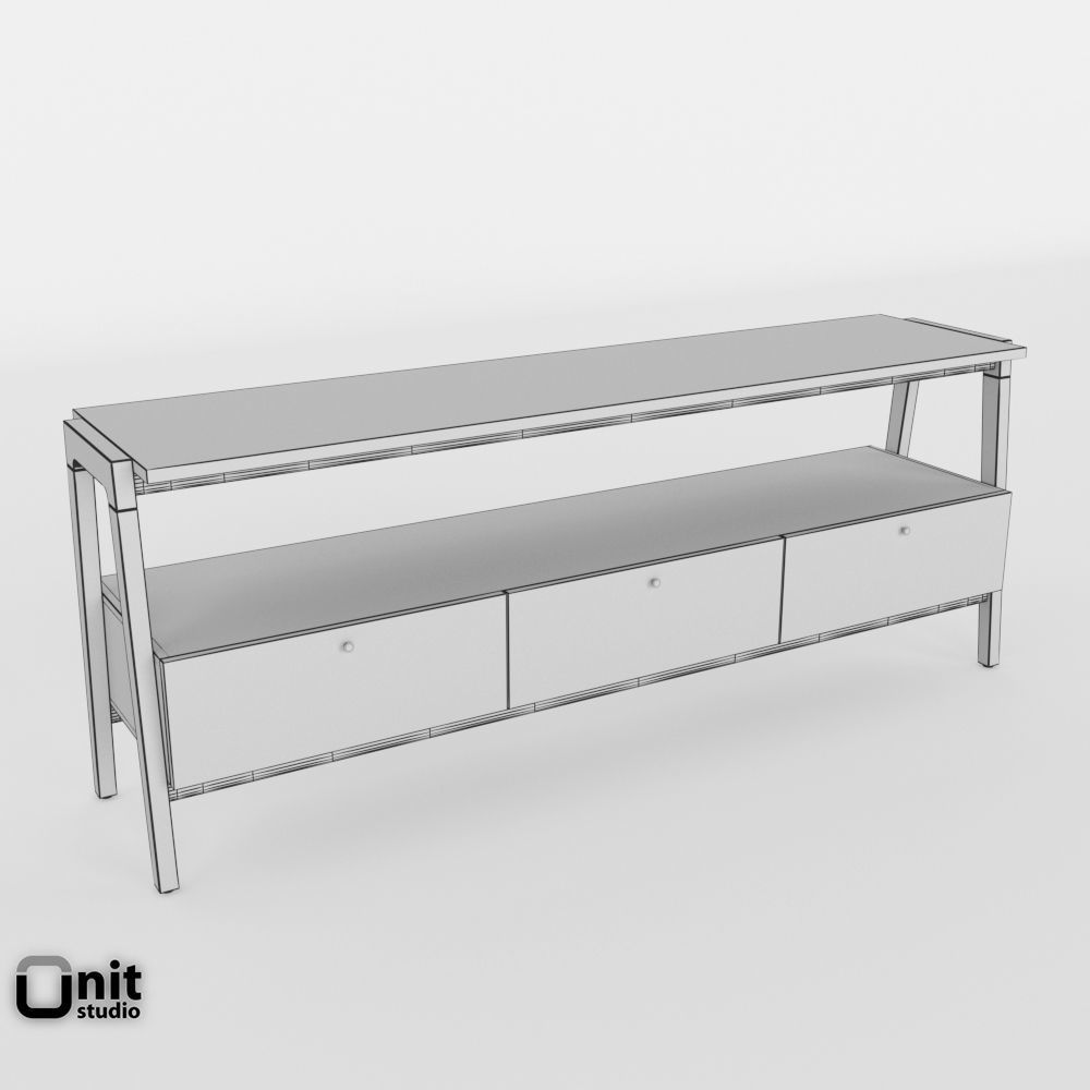 Modern Media Consolle 68 by West Elm 3D model_6