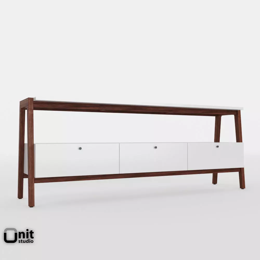 Modern Media Consolle 68 by West Elm 3D model_0